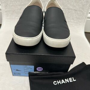 Chanel Black and White Sneakers